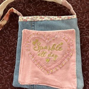 Girls small denim purse sparkle
